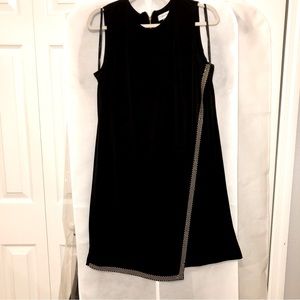 Calvin Klein size 10 knee-length black dress with gold details